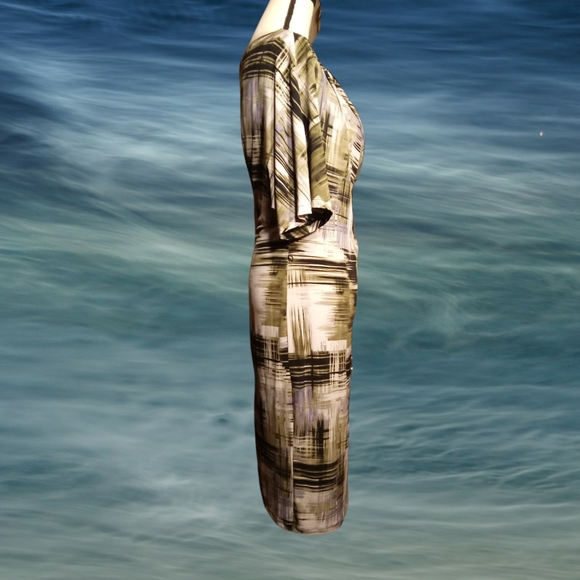 Premise Cowell Neck Half Sleeve Sheath Dress - Picture 5 of 12